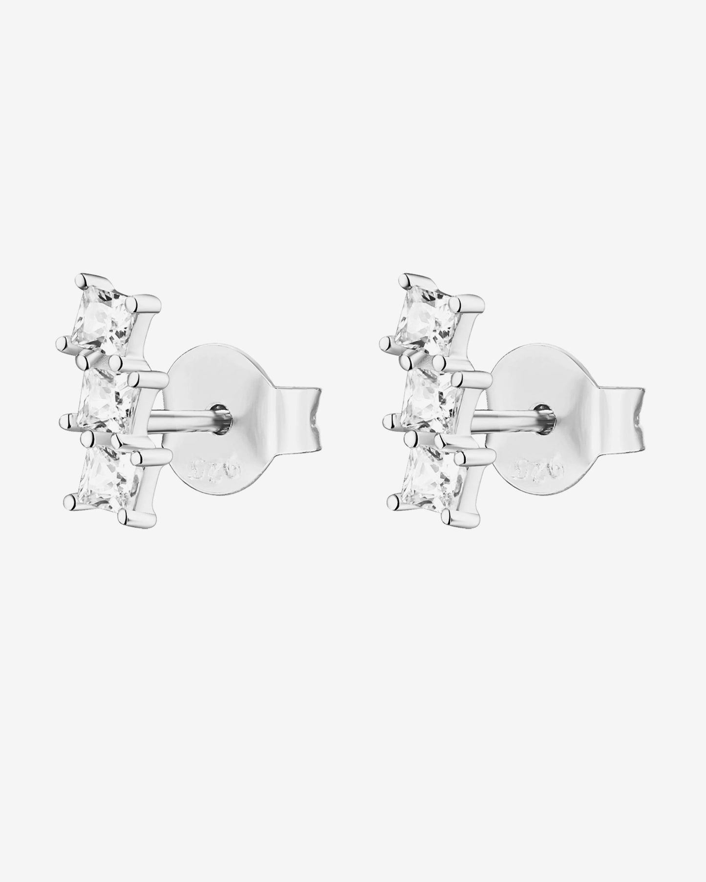 Bar Princess Cut Studs