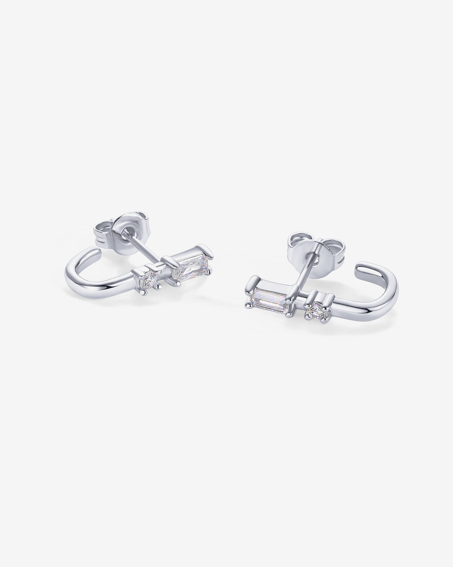 Baguette Half Huggie Earrings