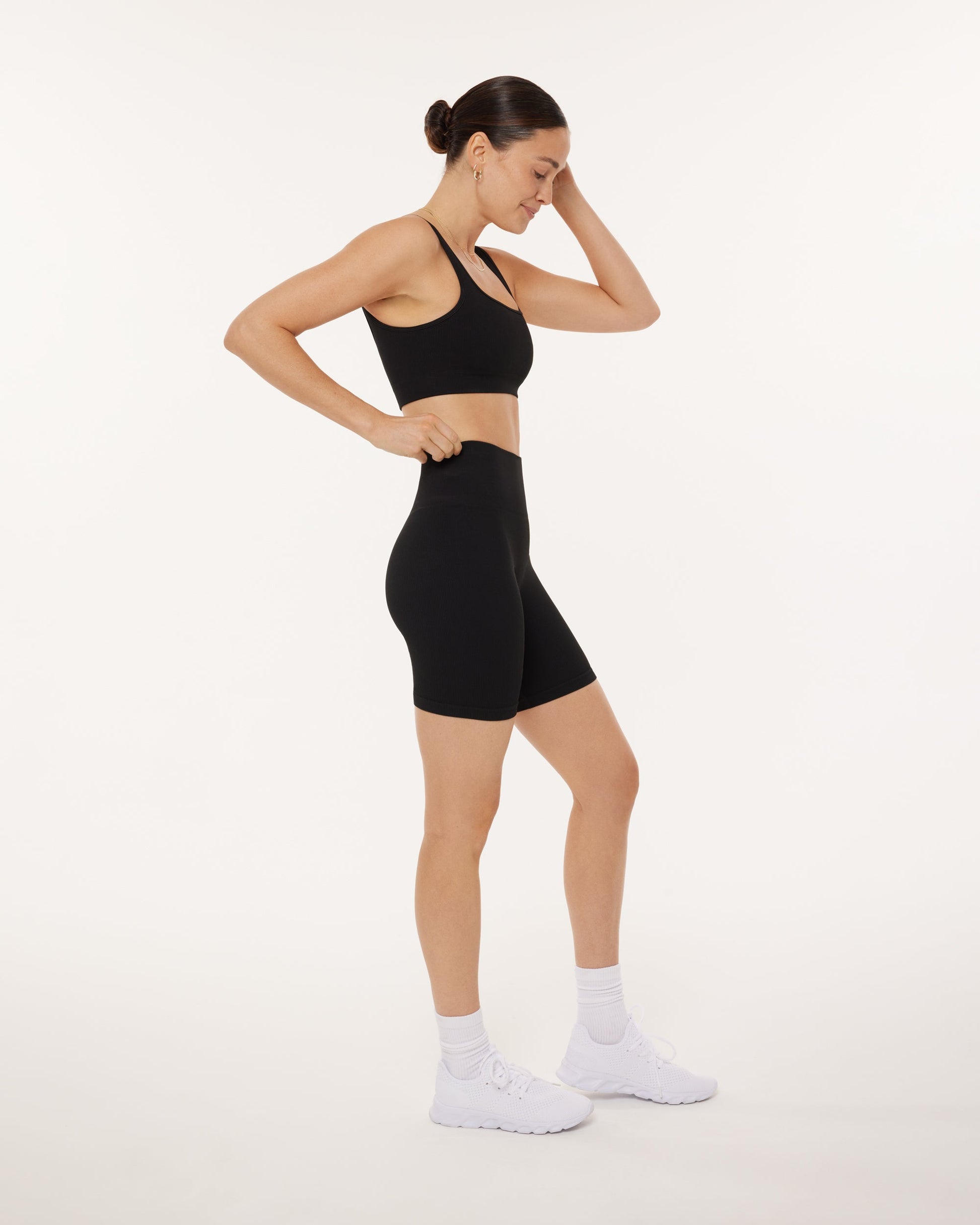Seamless Ribbed Sculpting High-Waisted 6" Biker Shorts