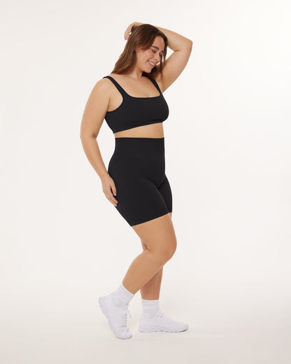 Seamless Ribbed Sculpting High-Waisted 6" Biker Shorts
