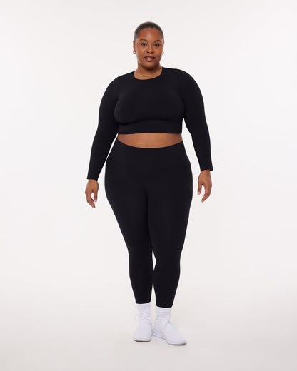 Medium-Impact Long Sleeve Workout Crop Top
