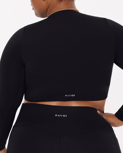Medium-Impact Long Sleeve Workout Crop Top