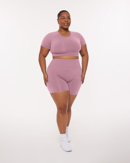 Seamless High-Support Short Sleeve Workout Crop Top