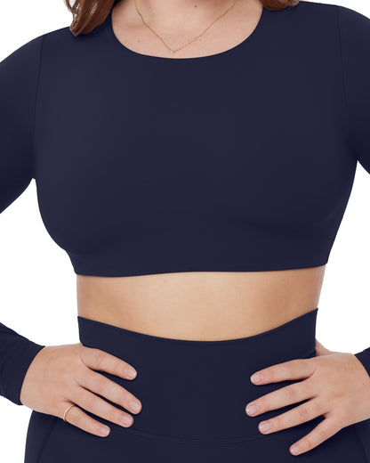 Medium-Impact Long Sleeve Workout Crop Top