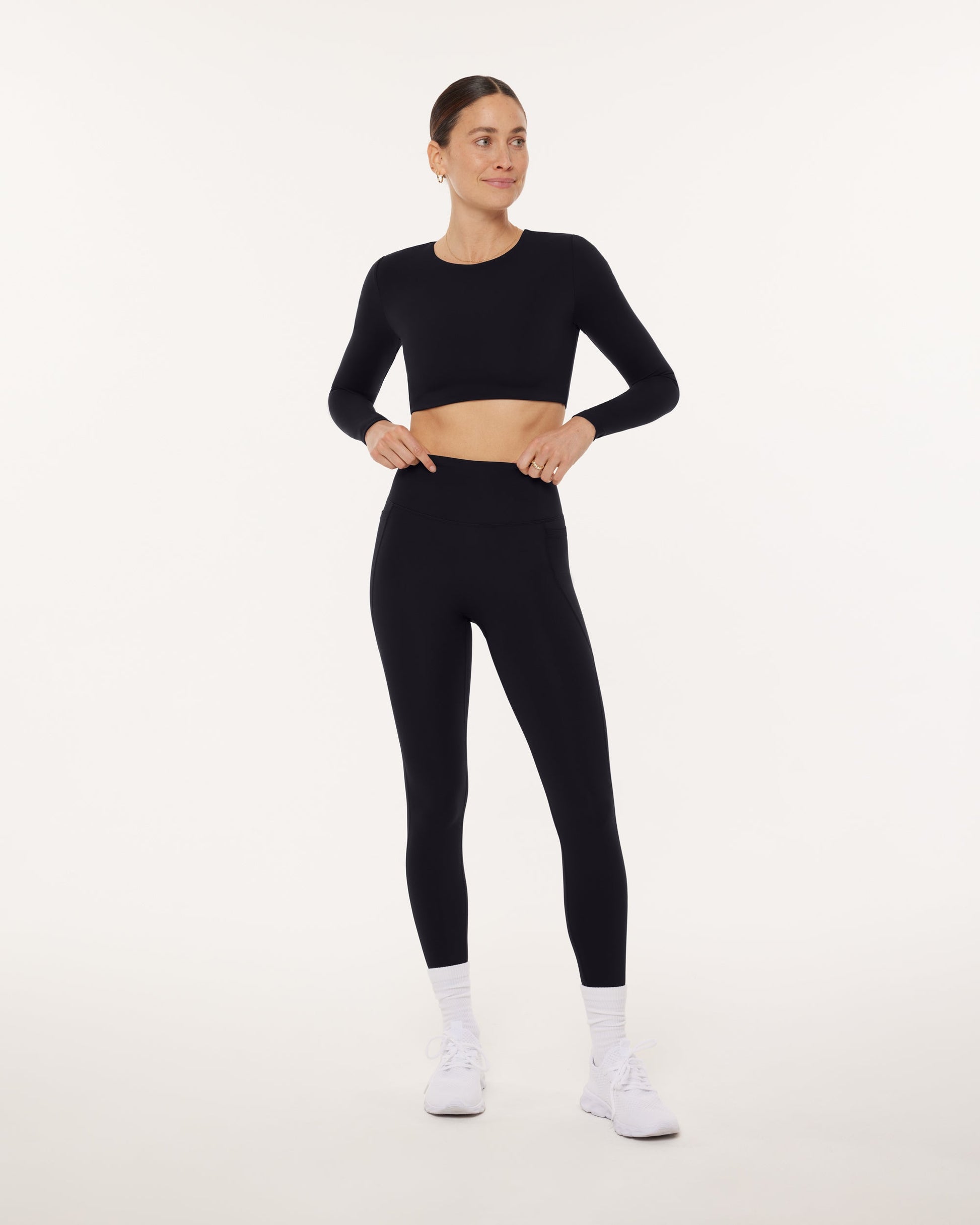 Medium-Impact Long Sleeve Workout Crop Top