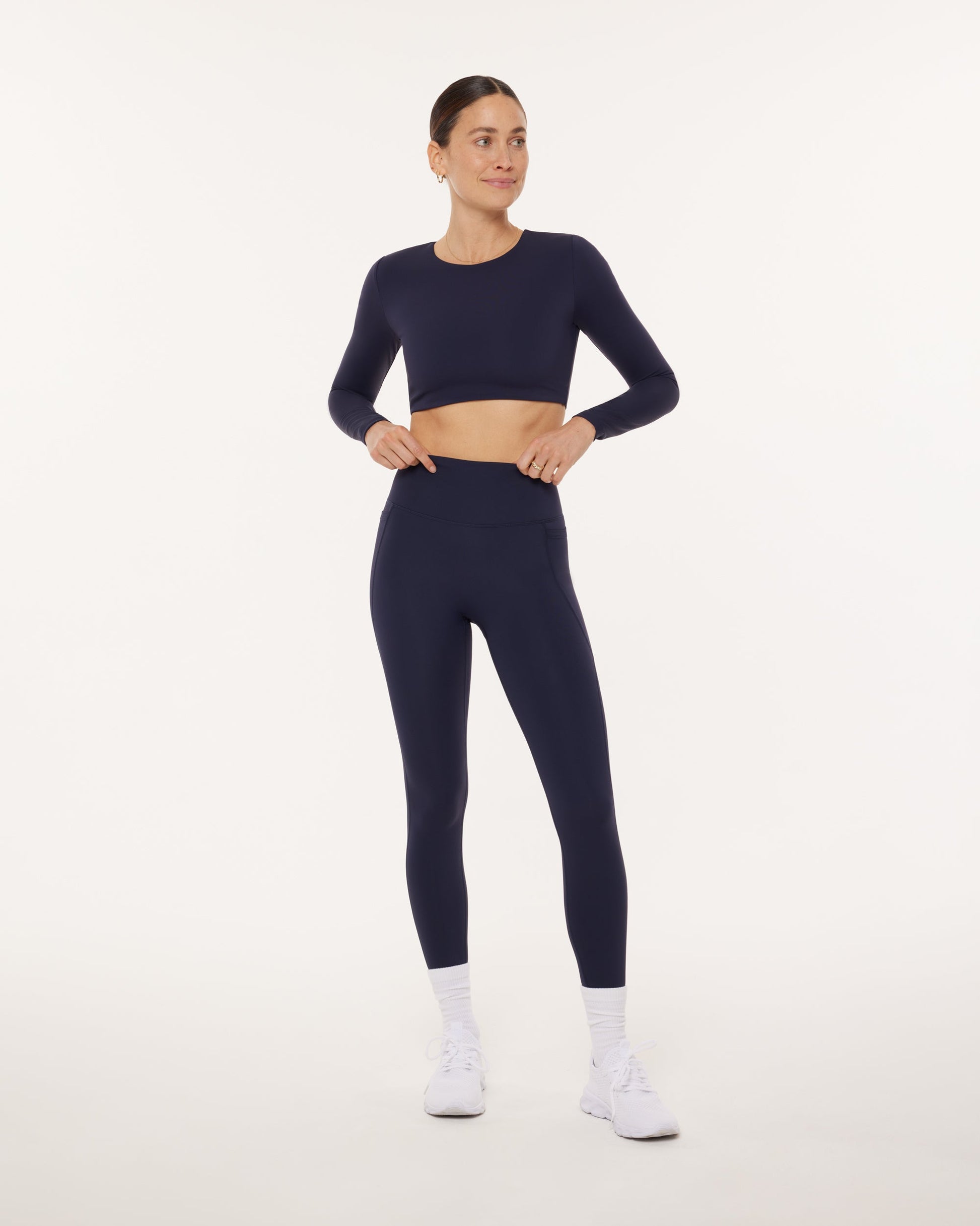 Medium-Impact Long Sleeve Workout Crop Top