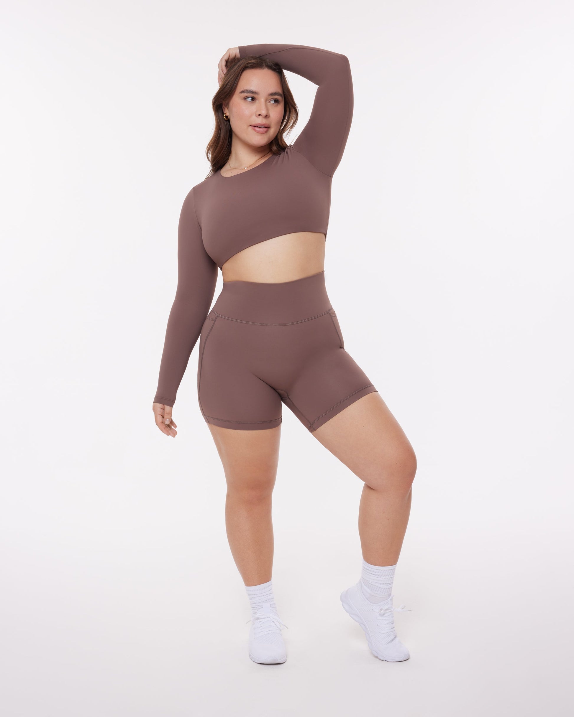 Medium-Impact Long Sleeve Workout Crop Top