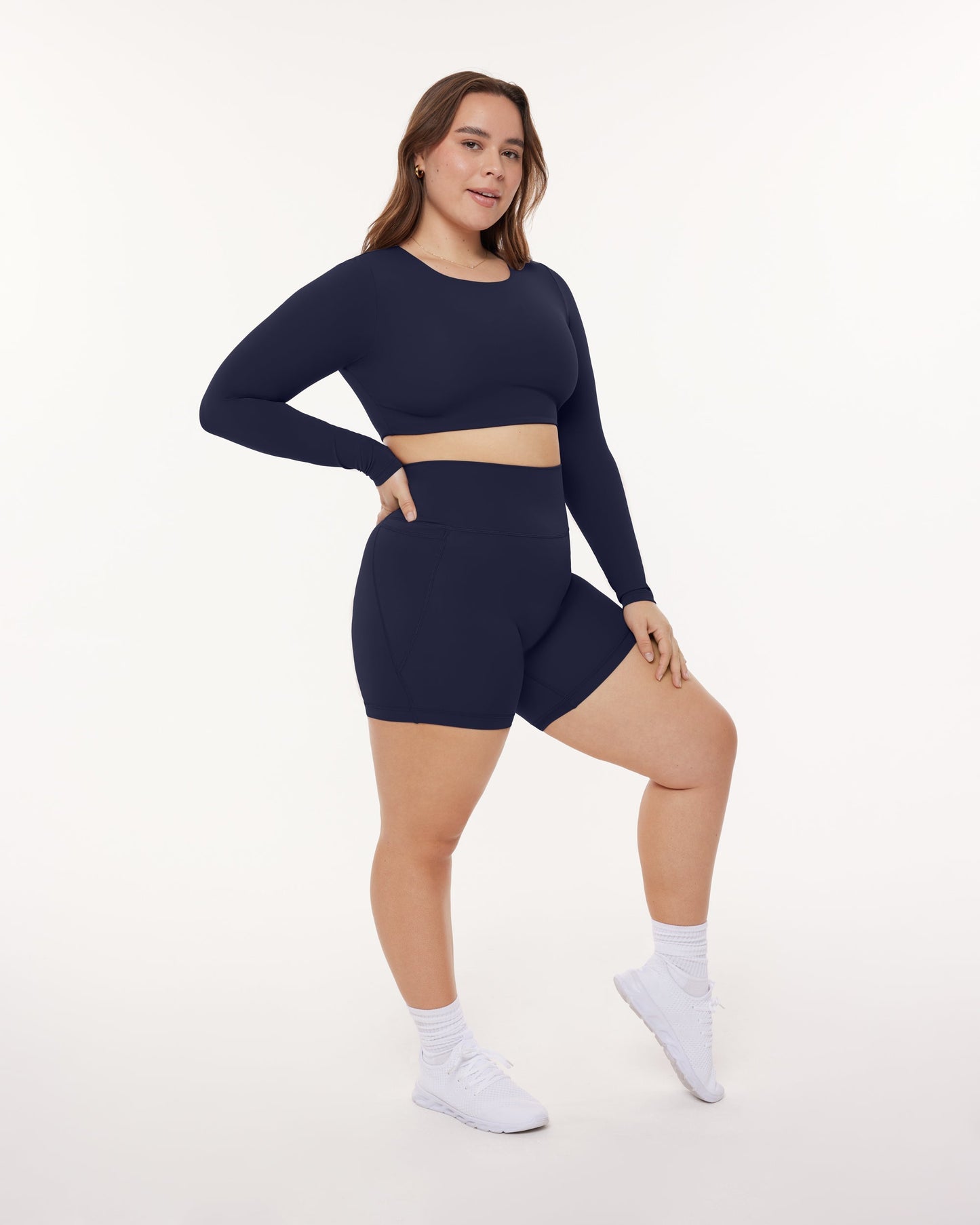 Medium-Impact Long Sleeve Workout Crop Top