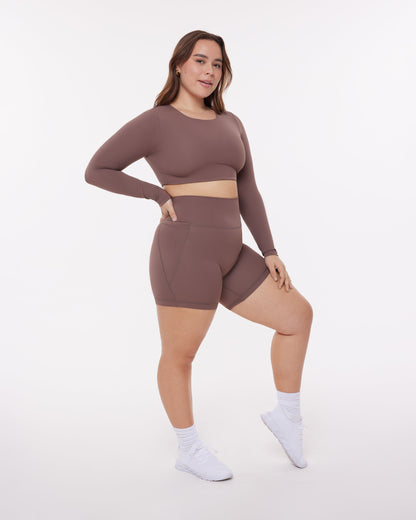 Medium-Impact Long Sleeve Workout Crop Top