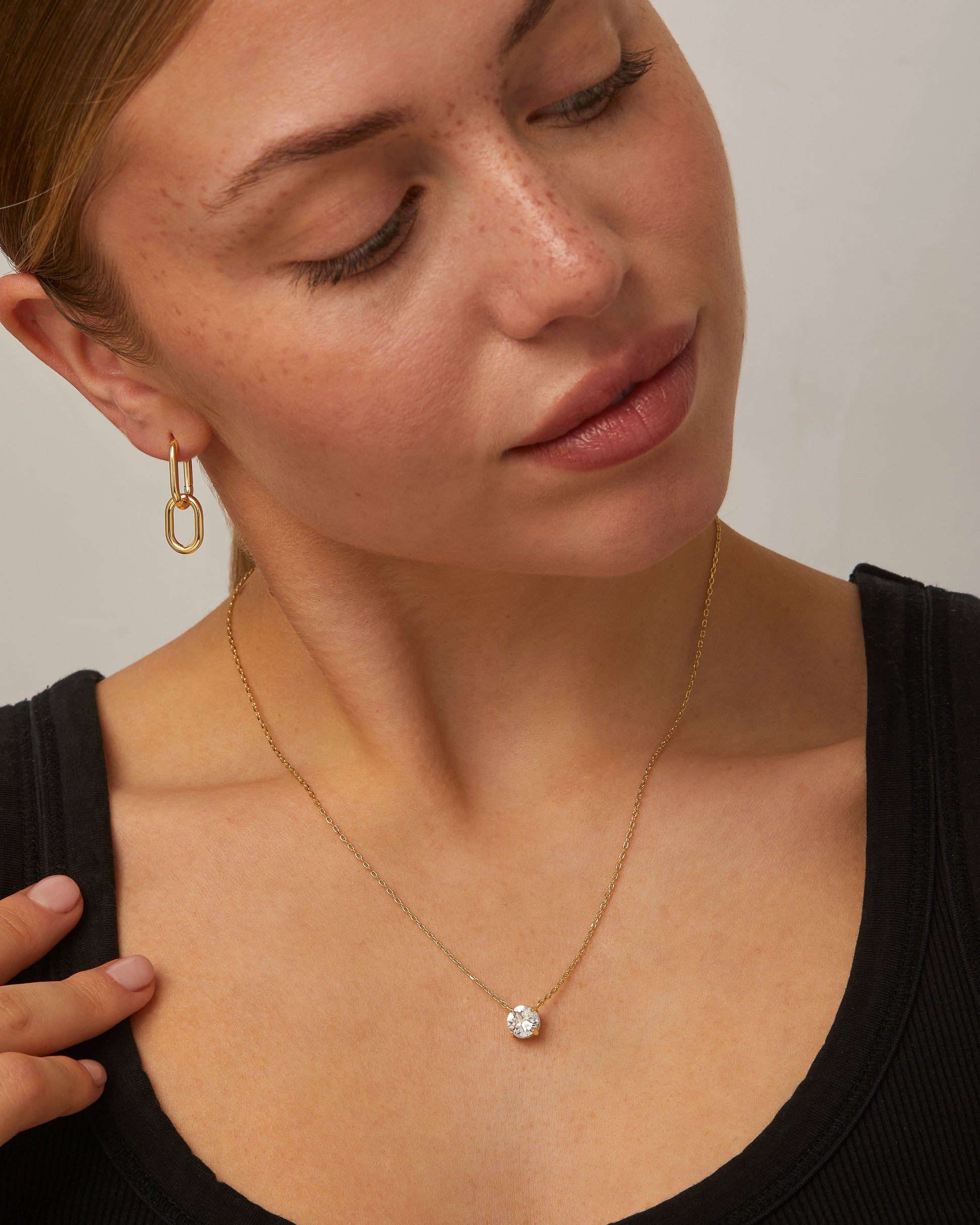 Vermeil Solitaire Necklace