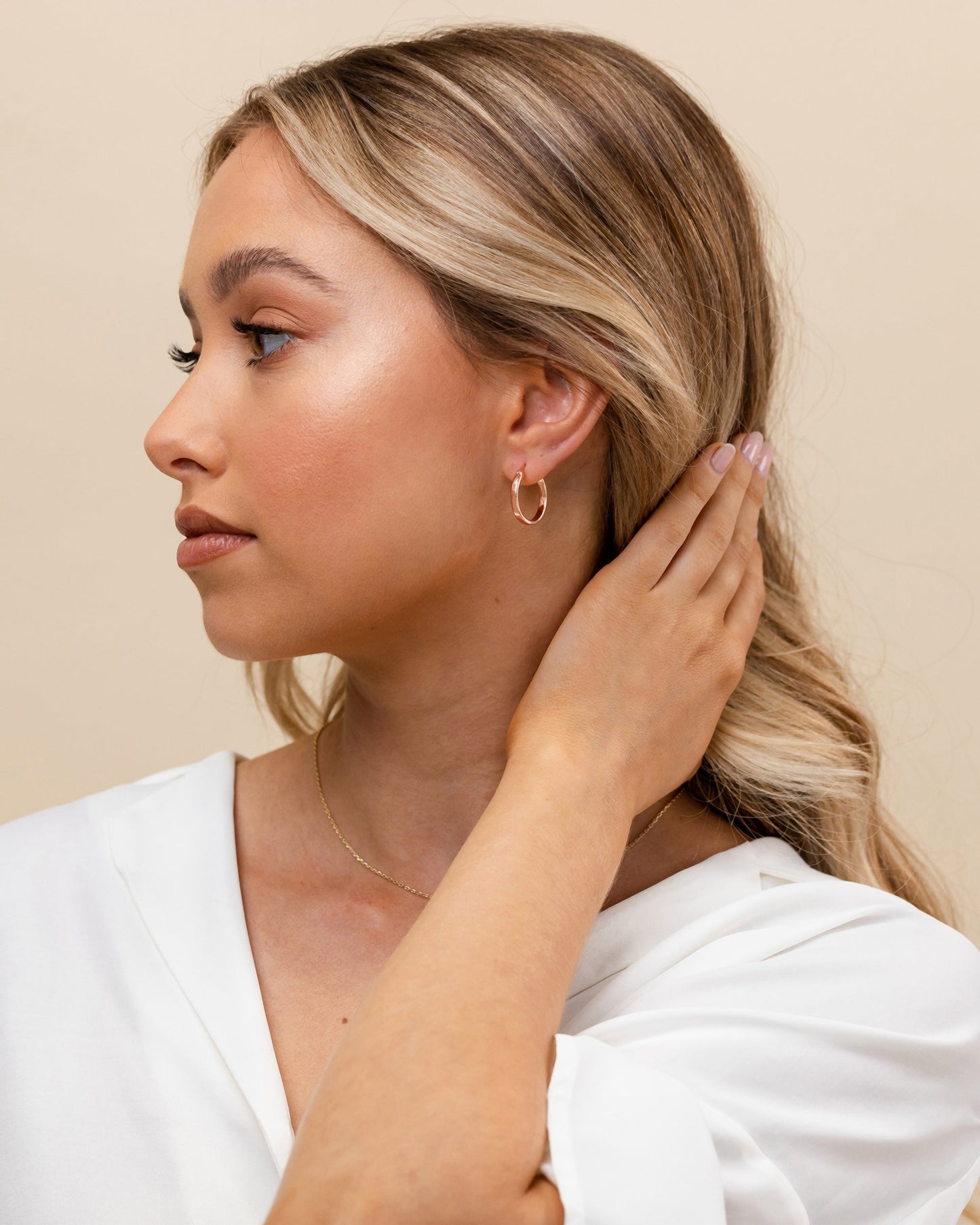 Vermeil Square Tube Hoops