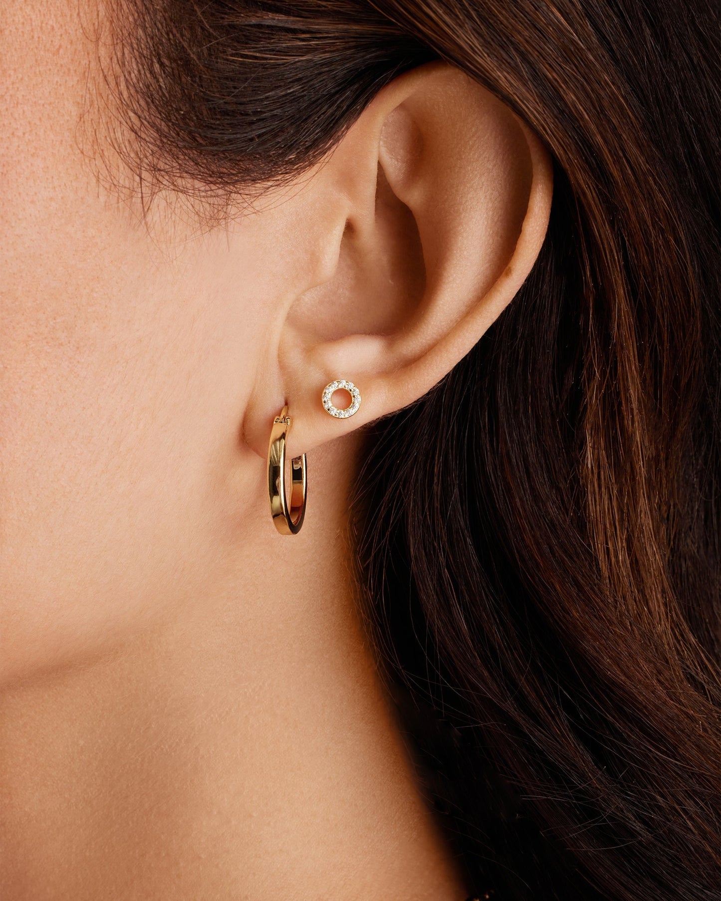 Vermeil Square Tube Hoops