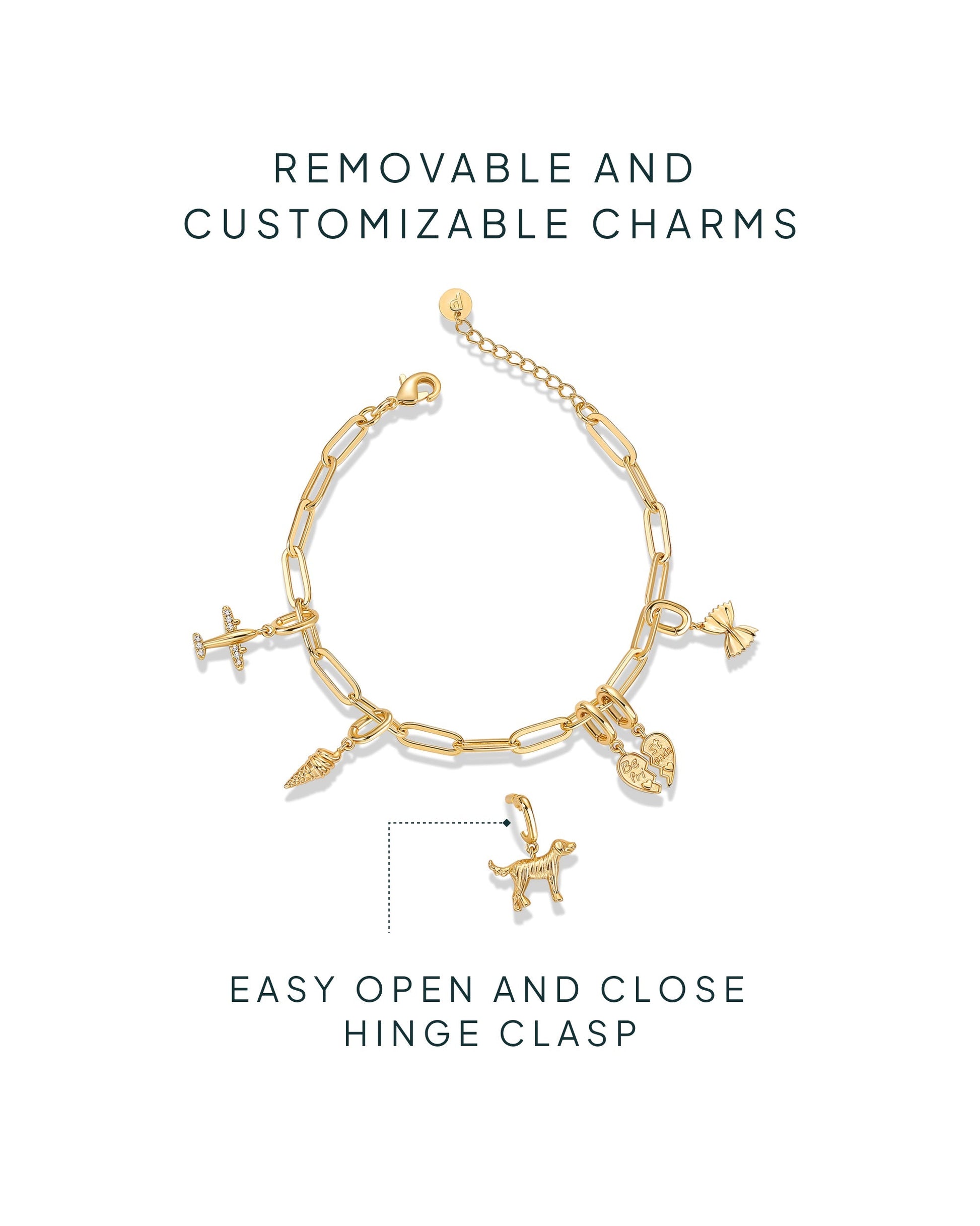 Cherished Connections Charm Paperclip Bracelet Set