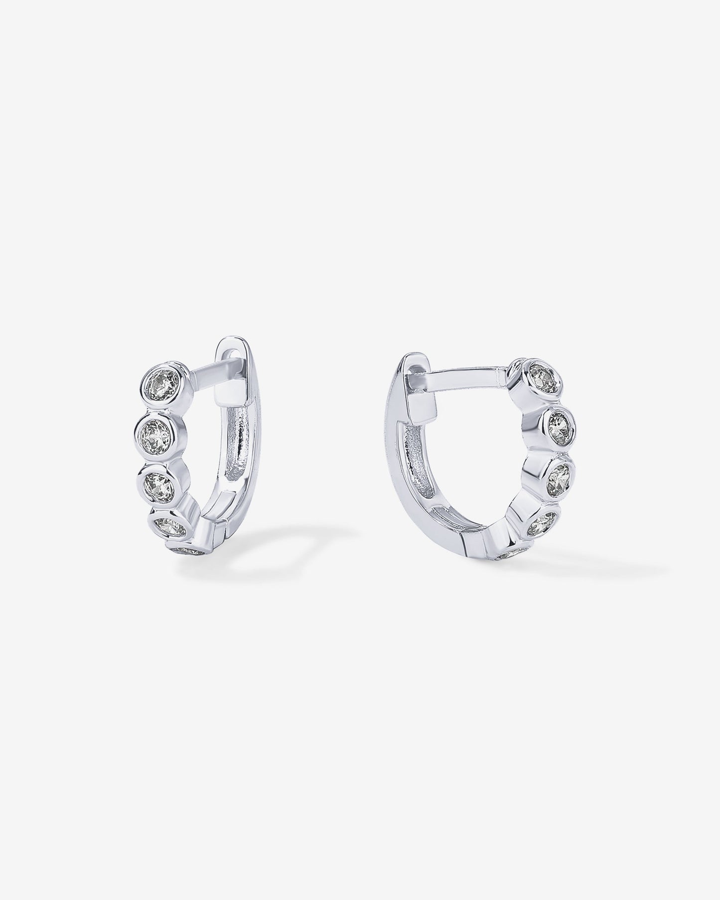 Bezel Set Huggies