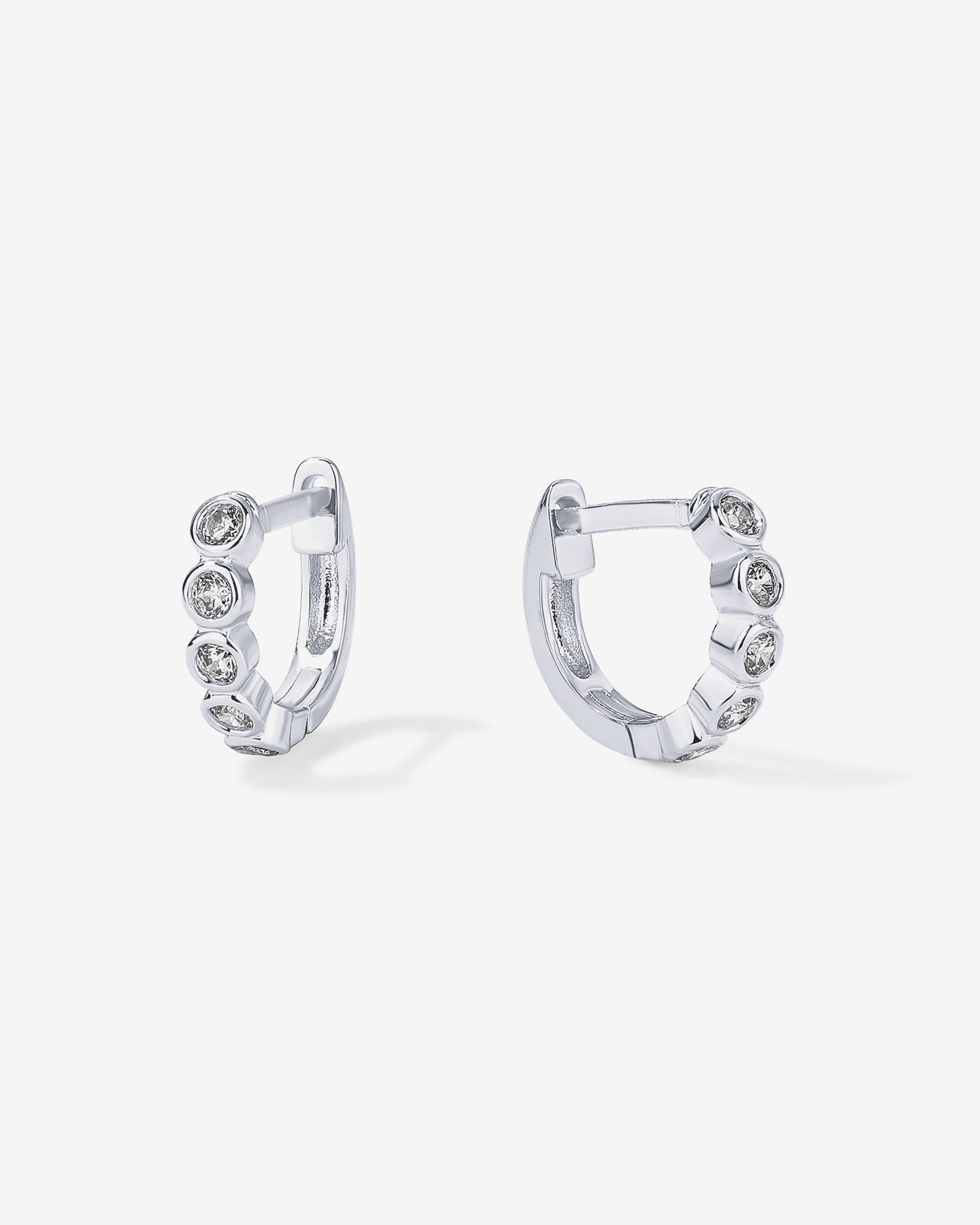 Bezel Set Huggies