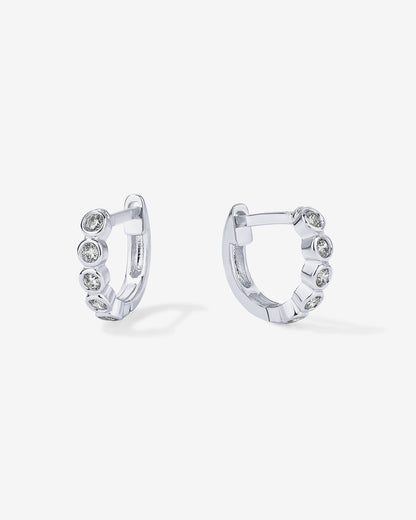 Bezel Set Huggies