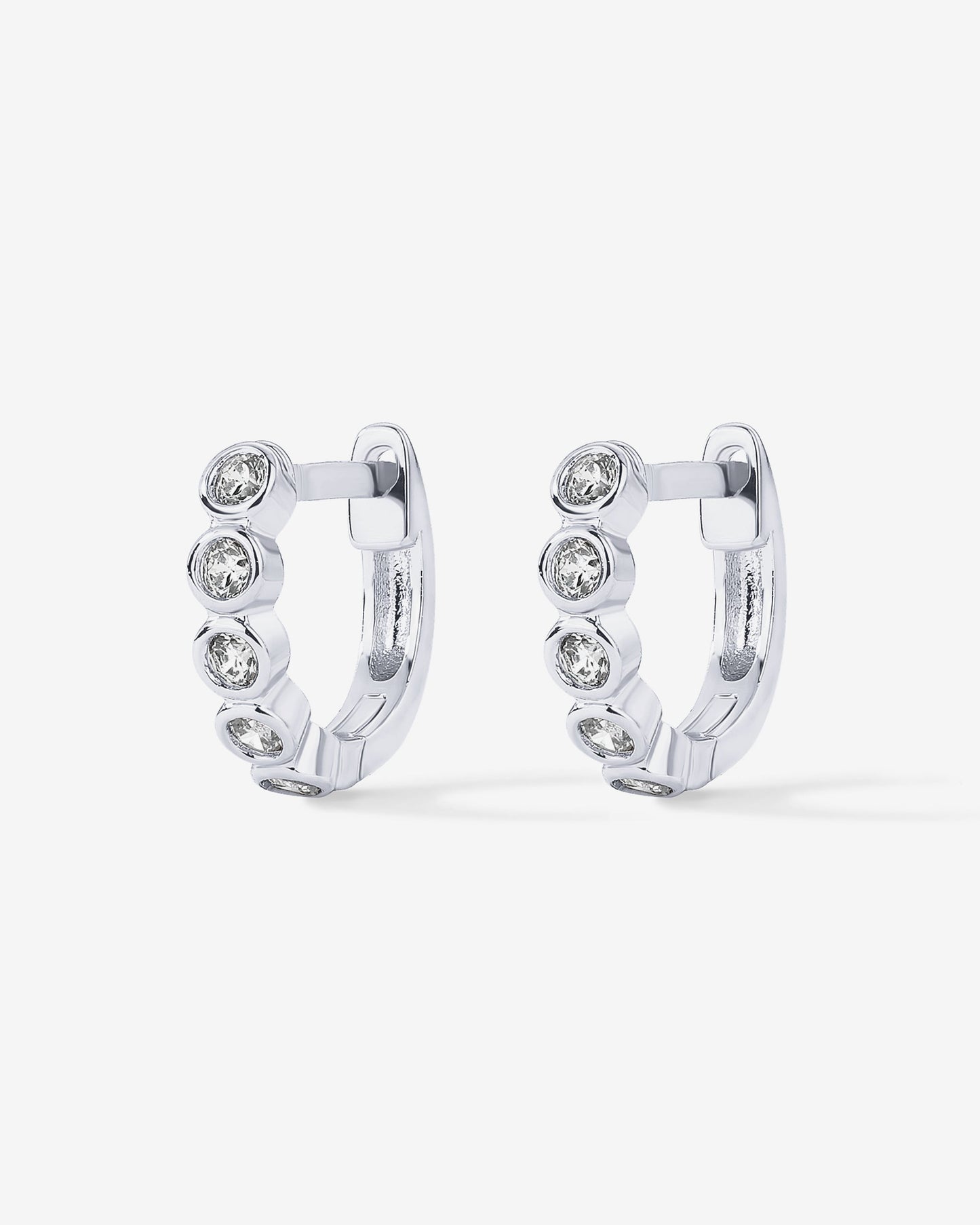 Bezel Set Huggies