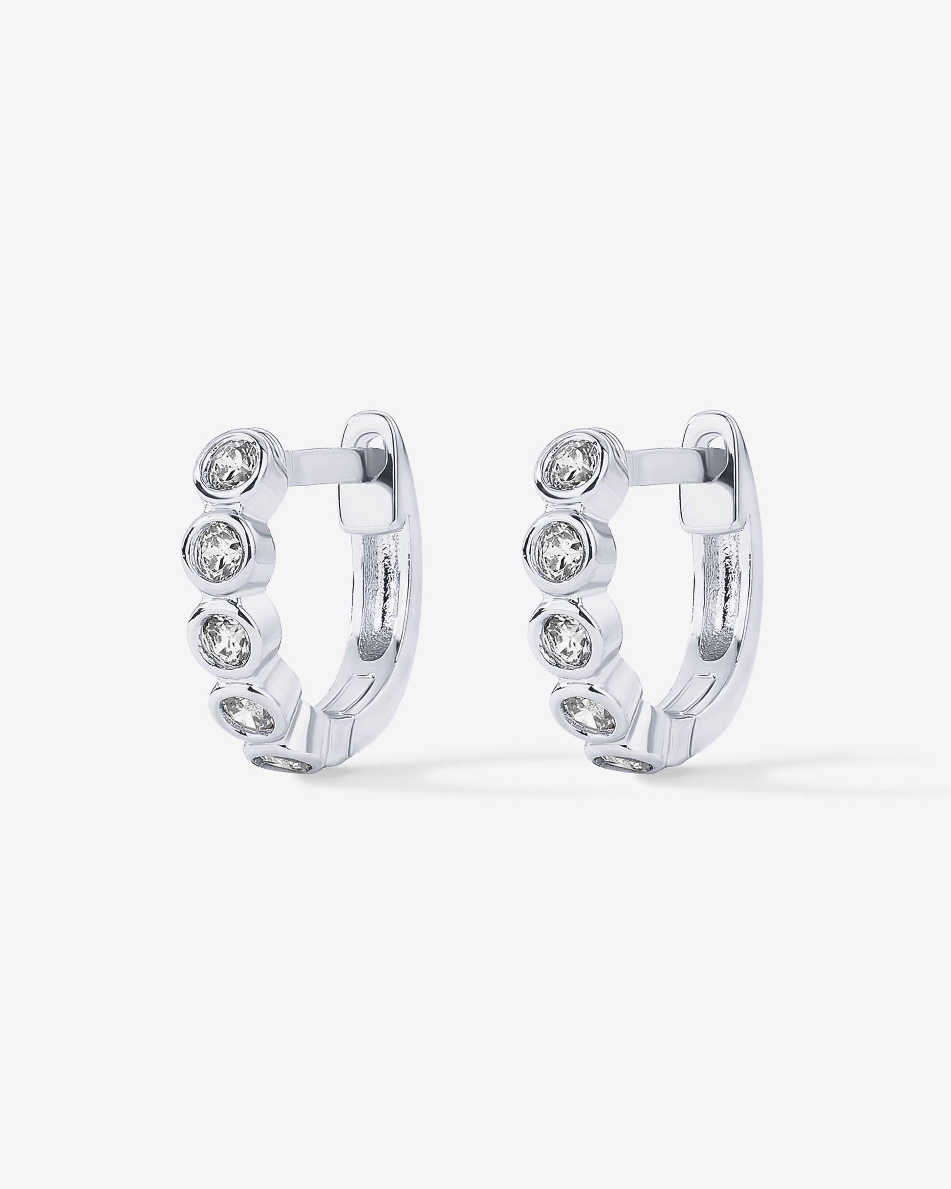 Bezel Set Huggies