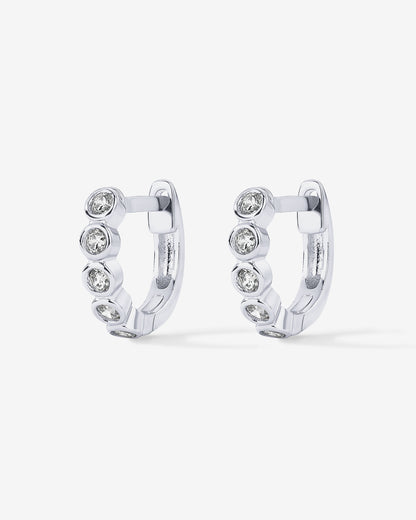 Bezel Set Huggies