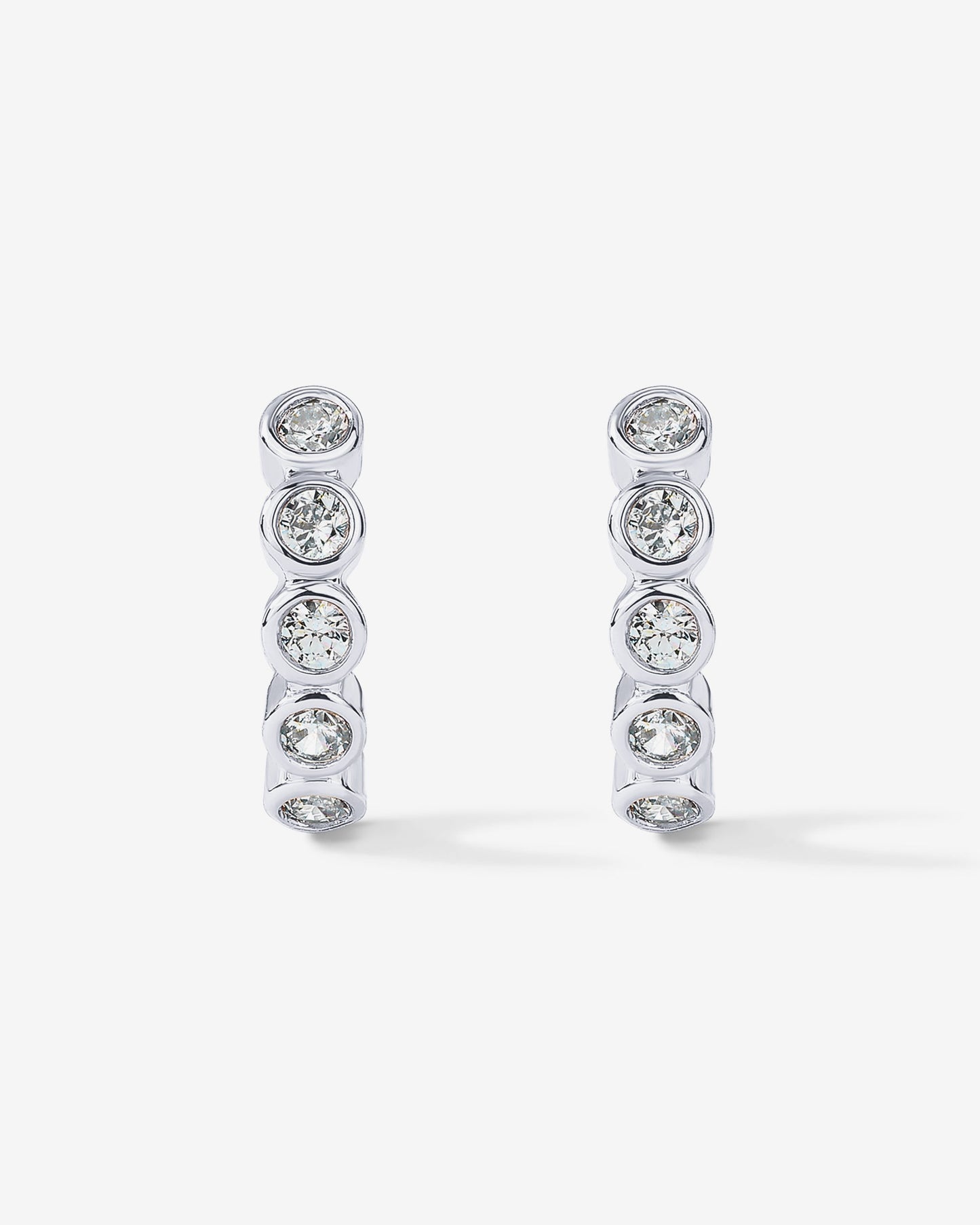 Bezel Set Huggies