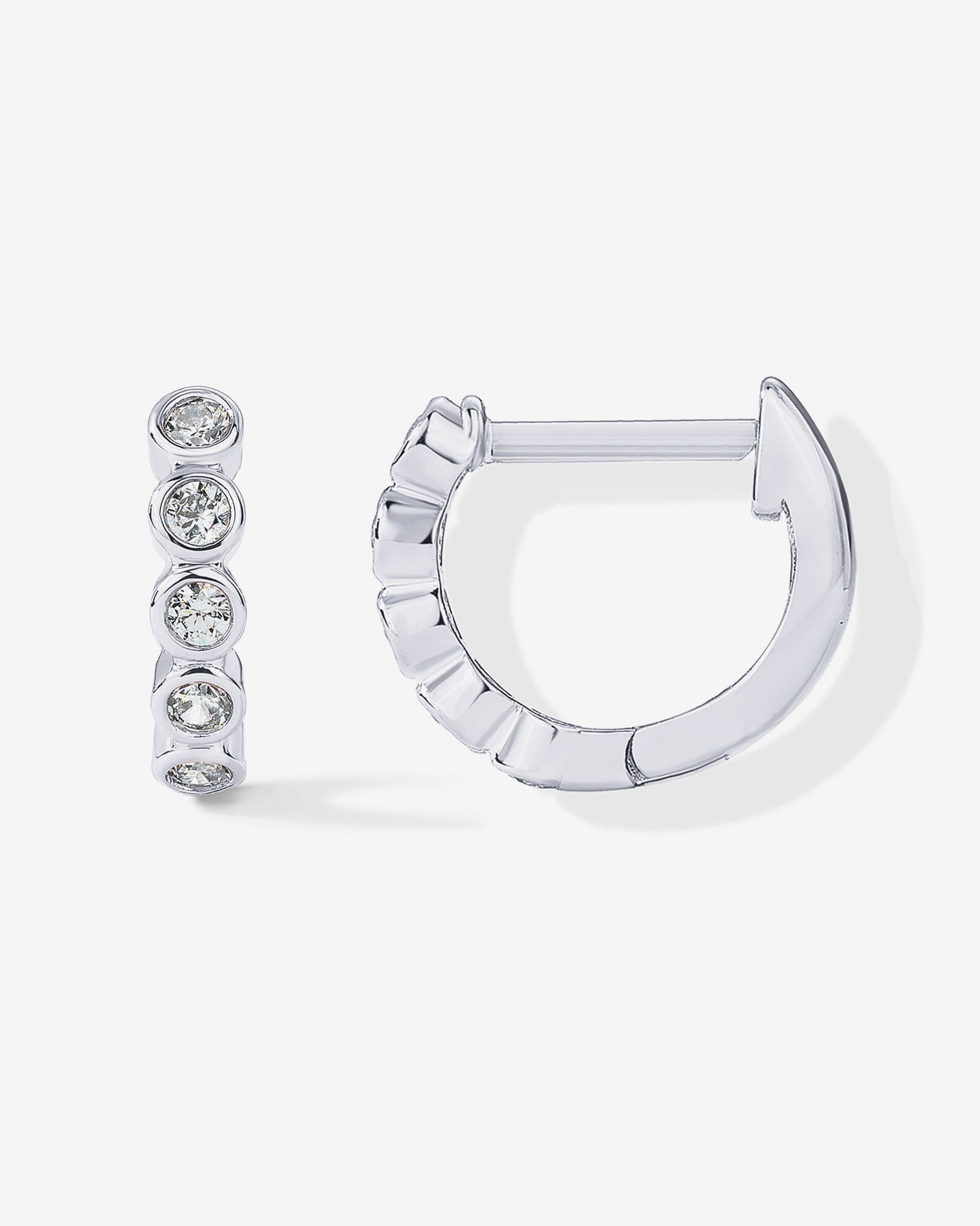 Bezel Set Huggies