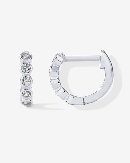 Bezel Set Huggies