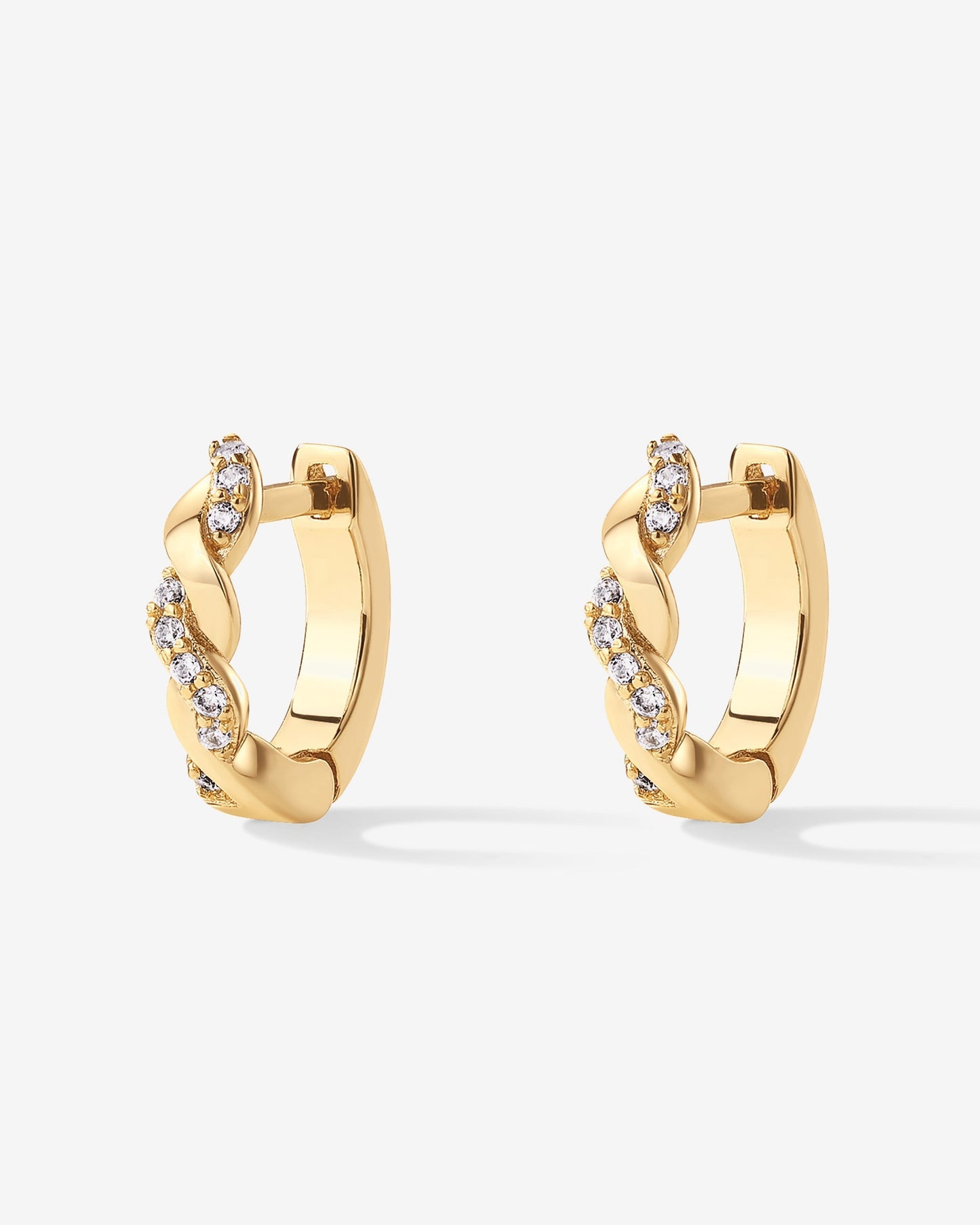 Twisted Cubic Zirconia Huggies