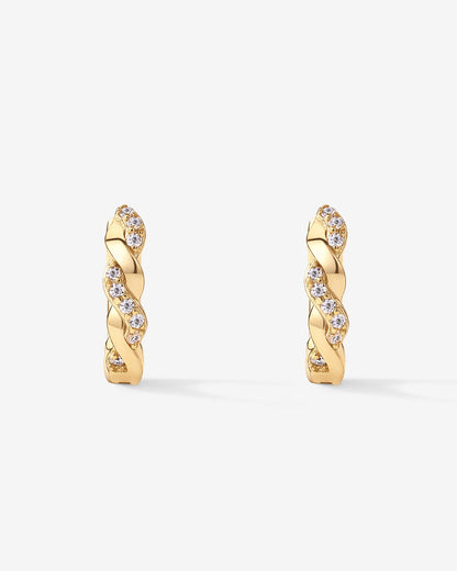 Twisted Cubic Zirconia Huggies