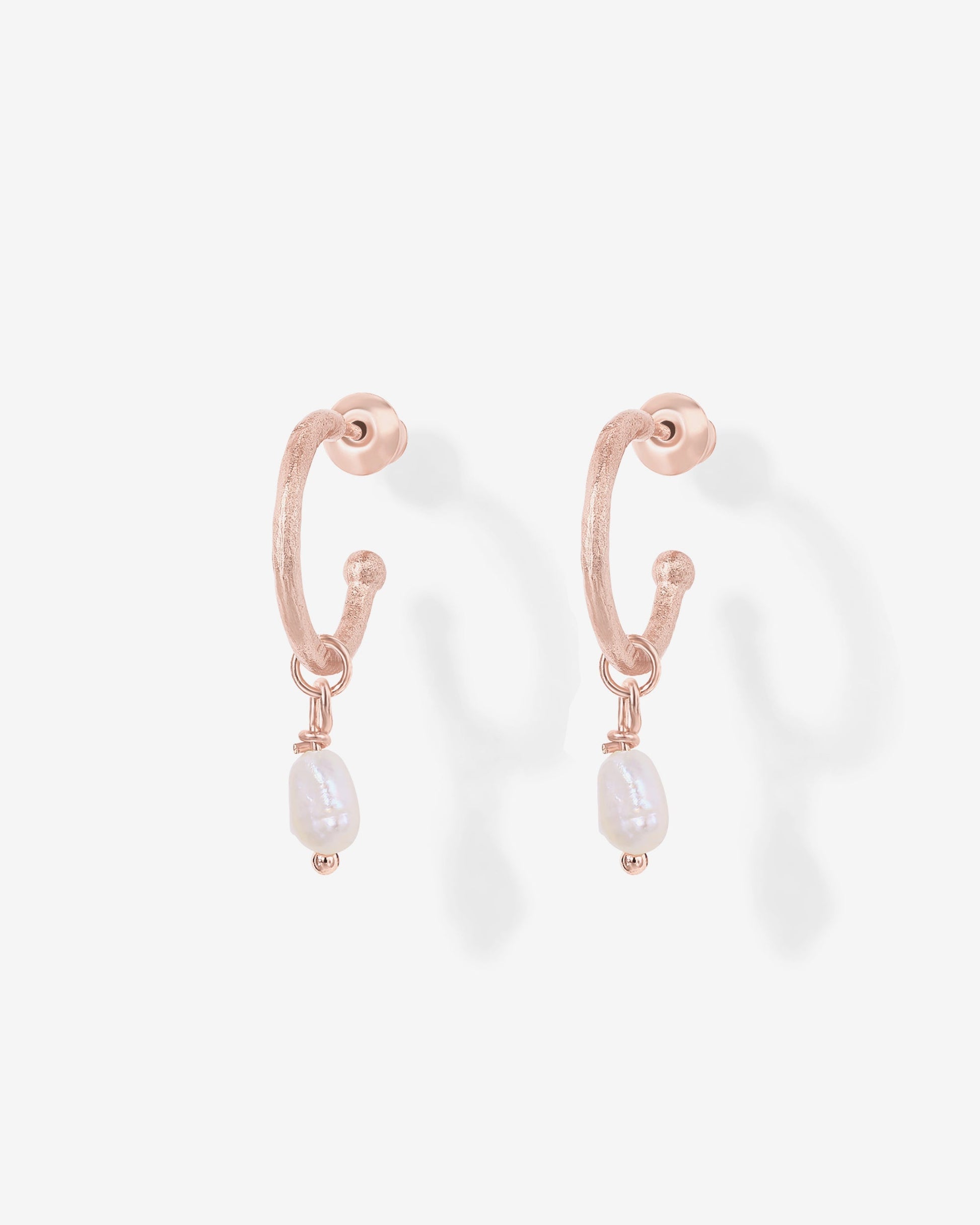 Drop Pearl Hoops