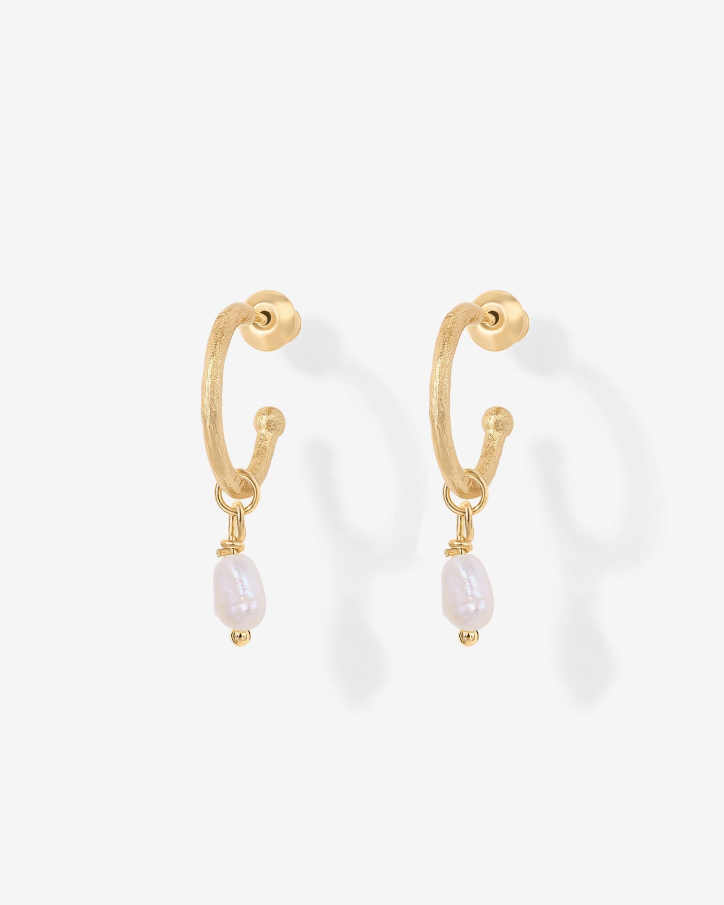 Drop Pearl Hoops