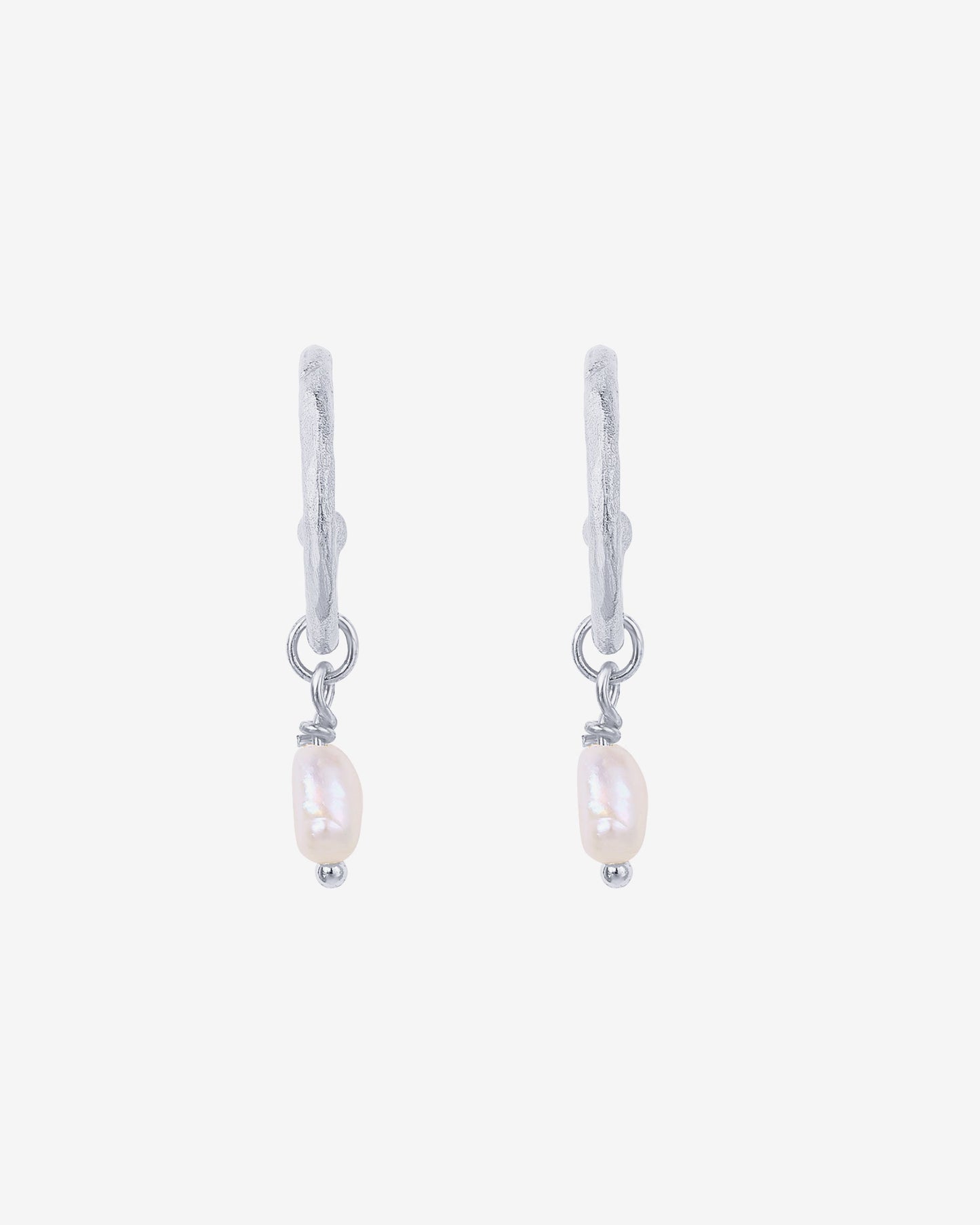 Drop Pearl Hoops