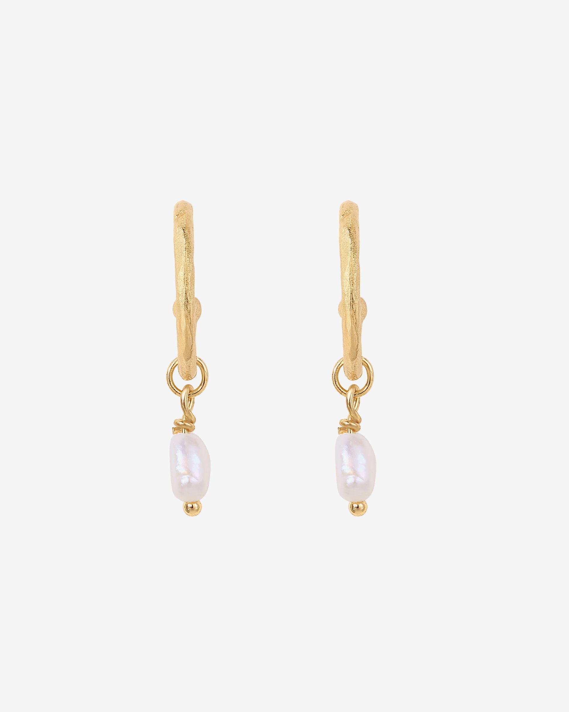 Drop Pearl Hoops