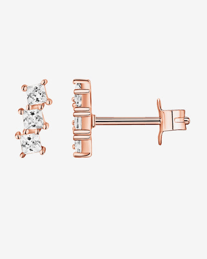 Bar Princess Cut Studs