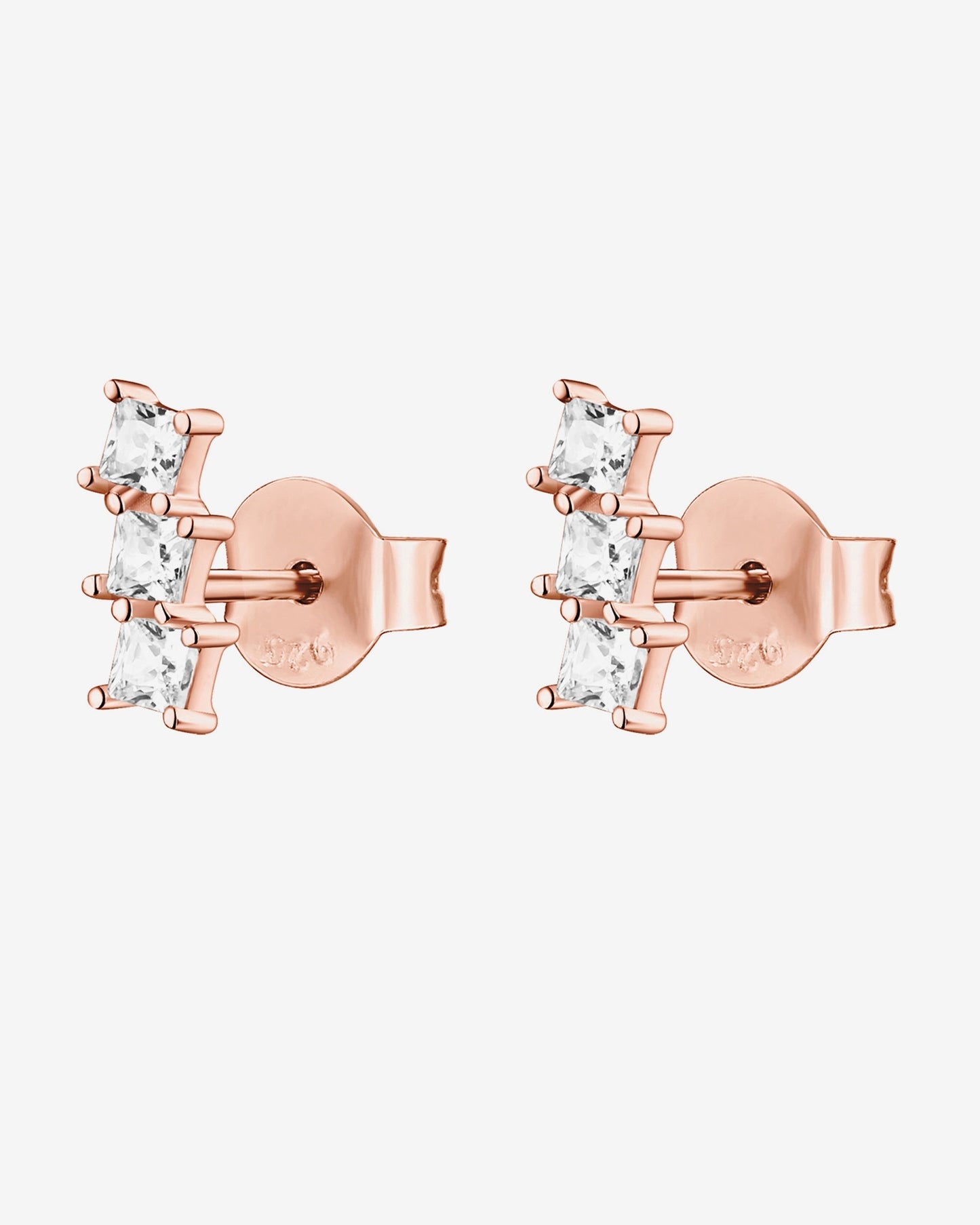 Bar Princess Cut Studs