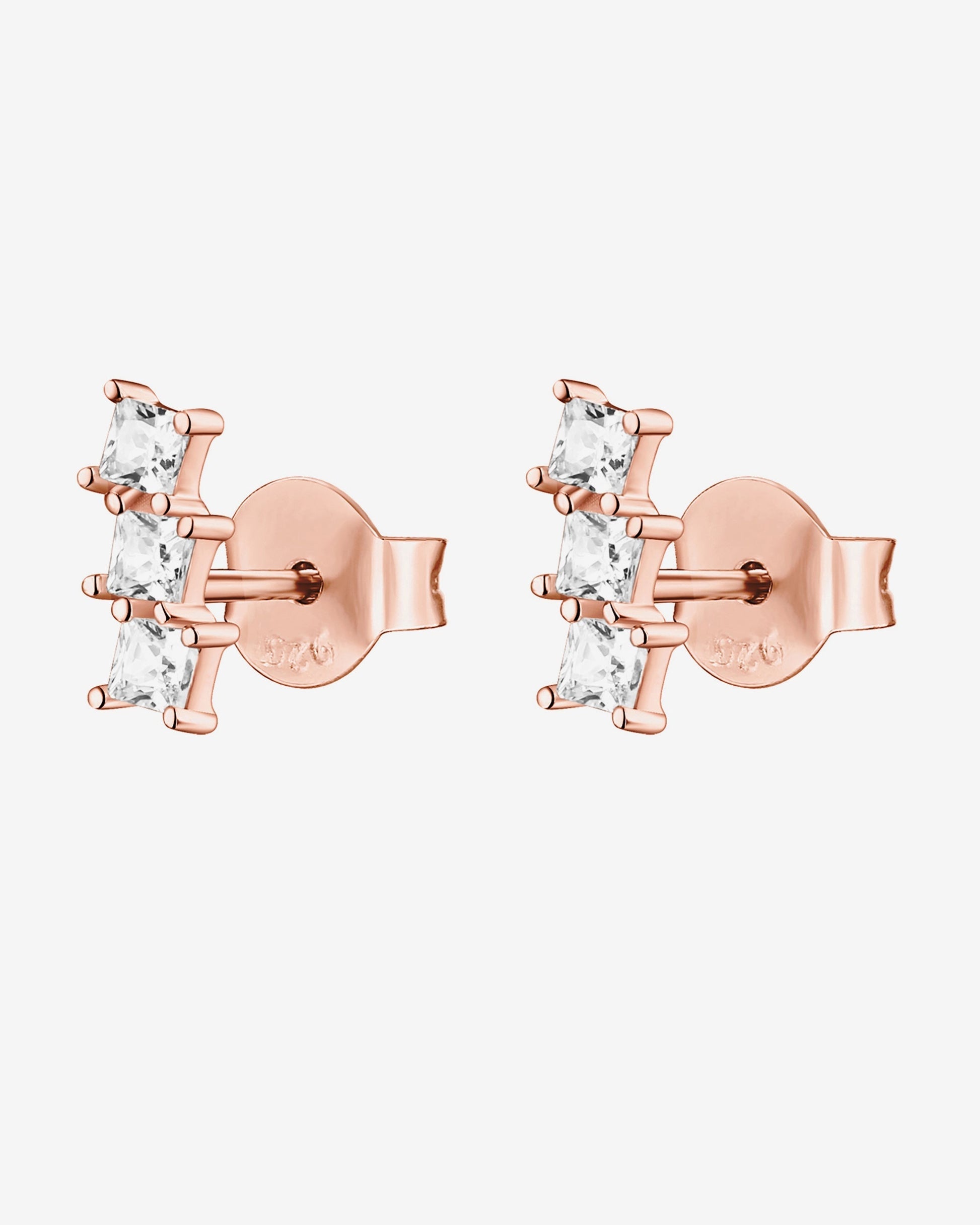 Bar Princess Cut Studs