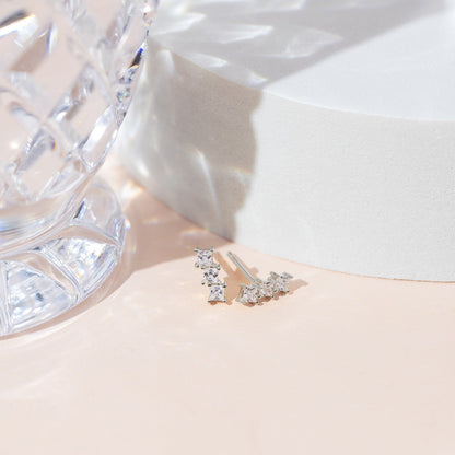 Bar Princess Cut Studs