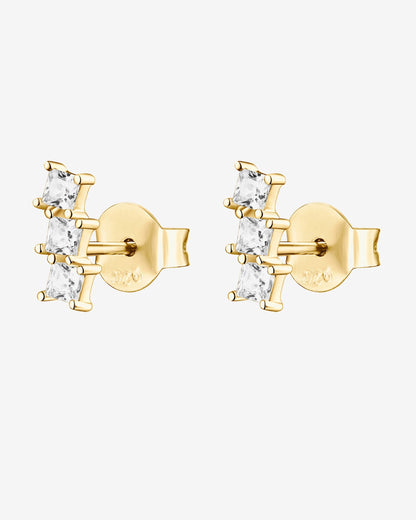 Bar Princess Cut Studs