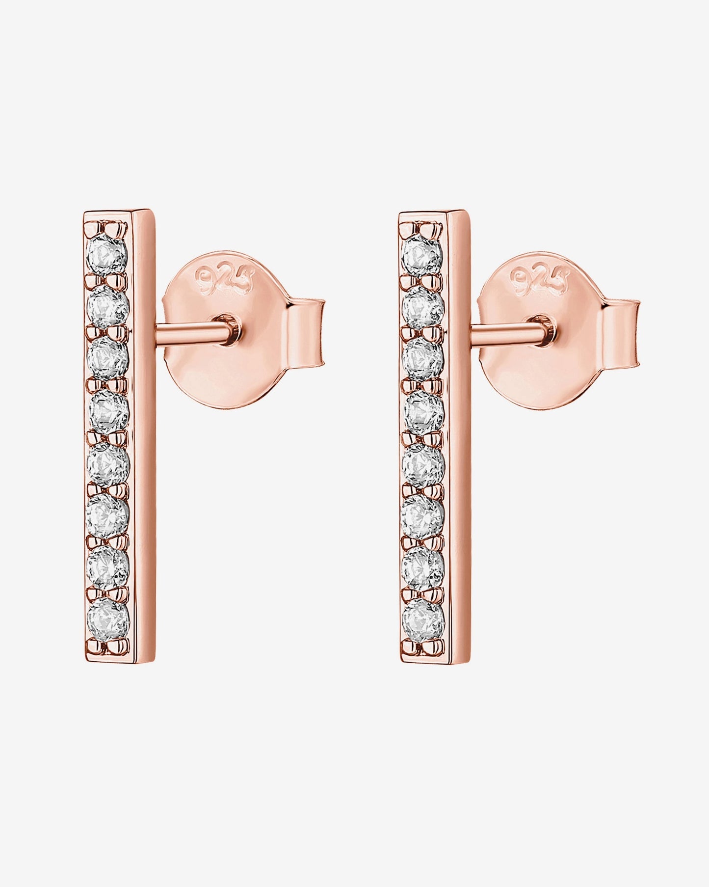 Cubic Zirconia Bar Studs
