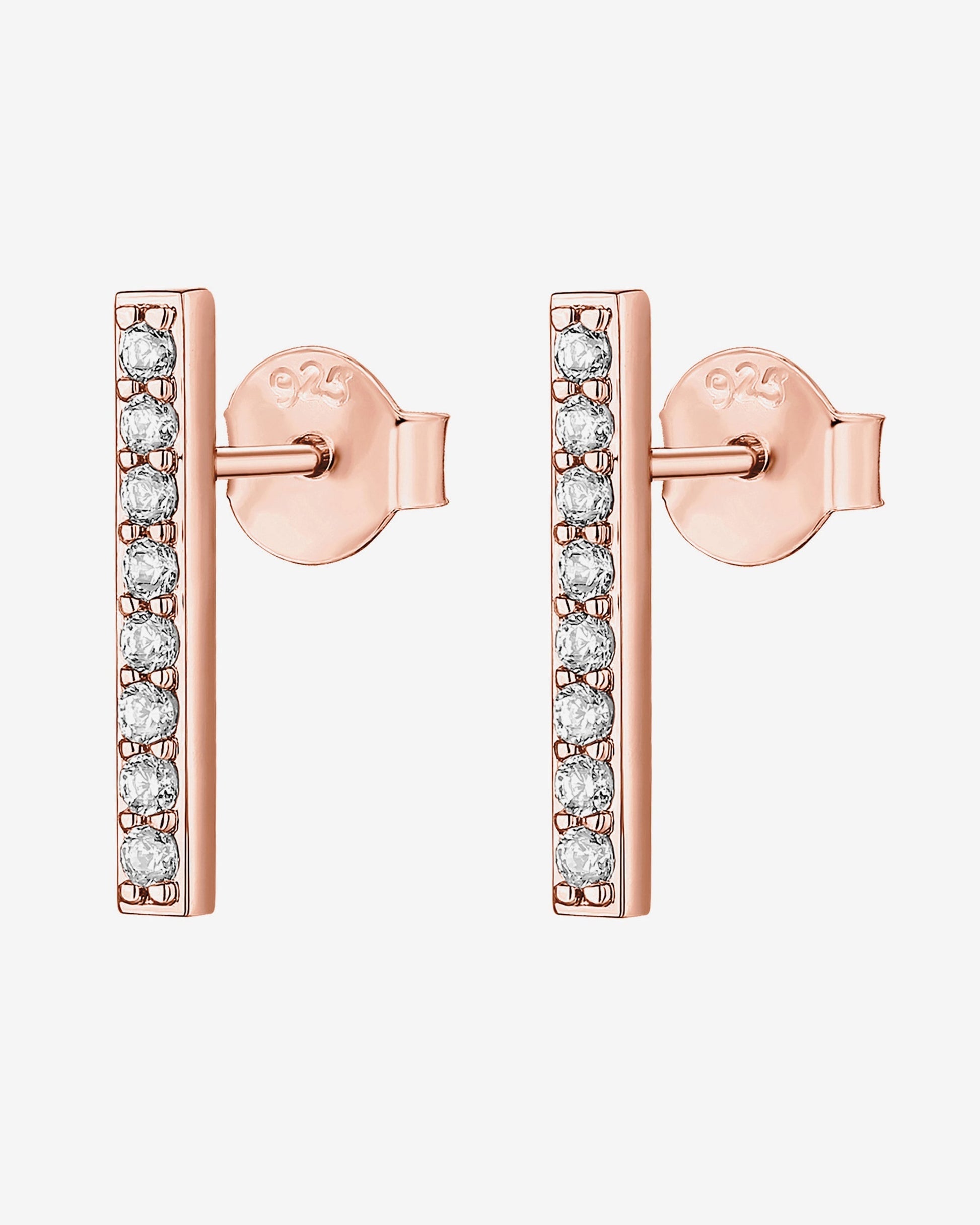 Cubic Zirconia Bar Studs