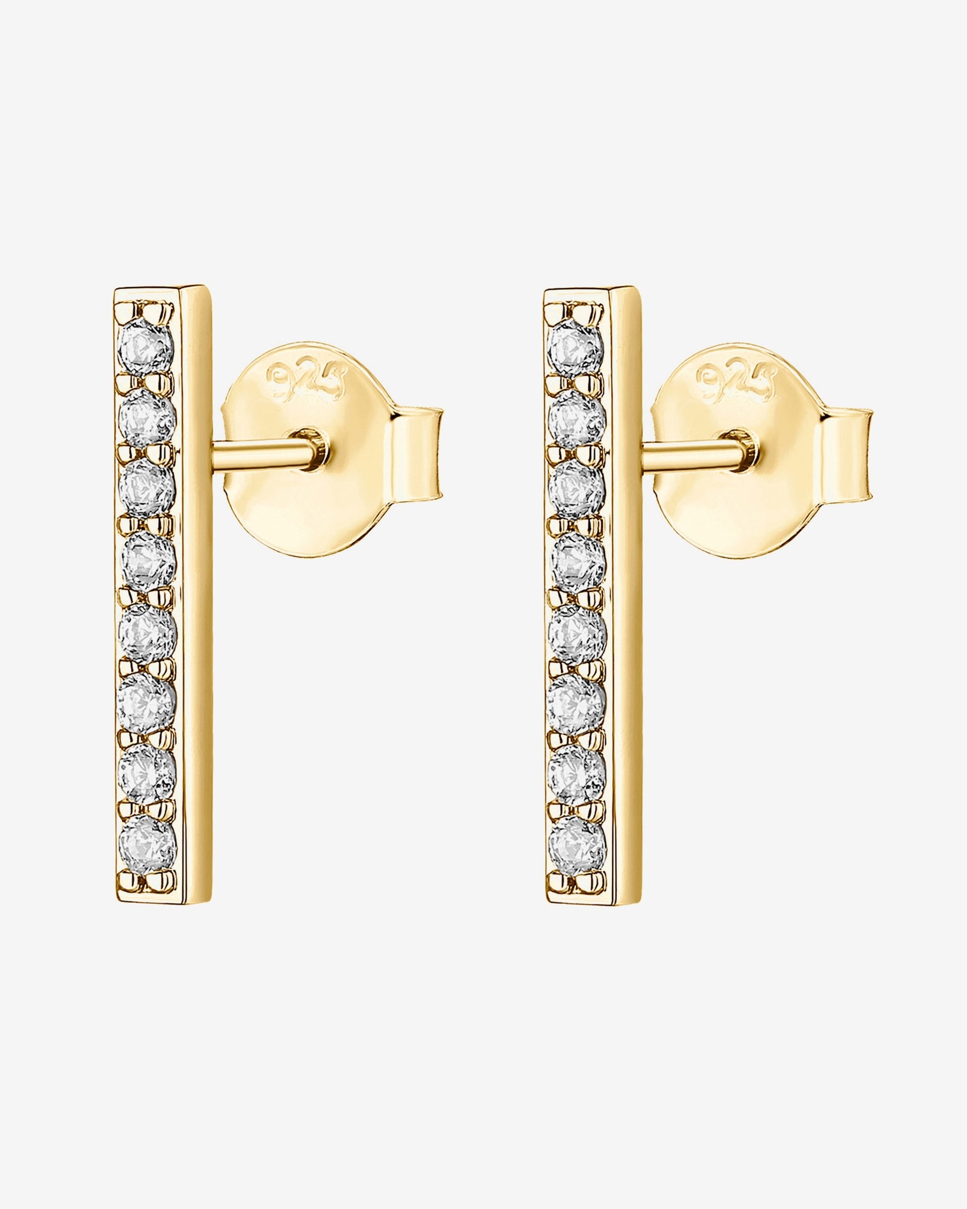Cubic Zirconia Bar Studs