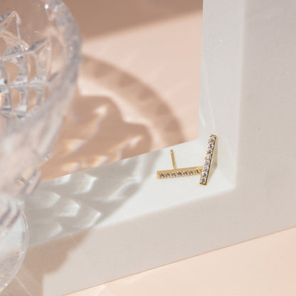 Cubic Zirconia Bar Studs