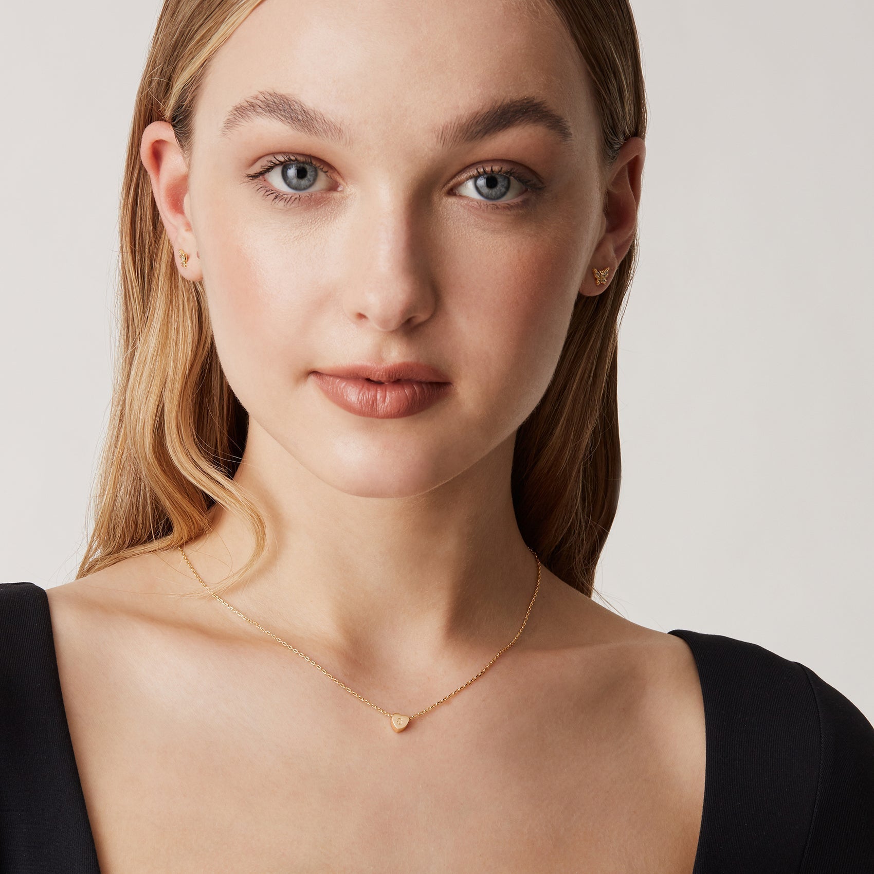 Dainty Heart Initial Necklace