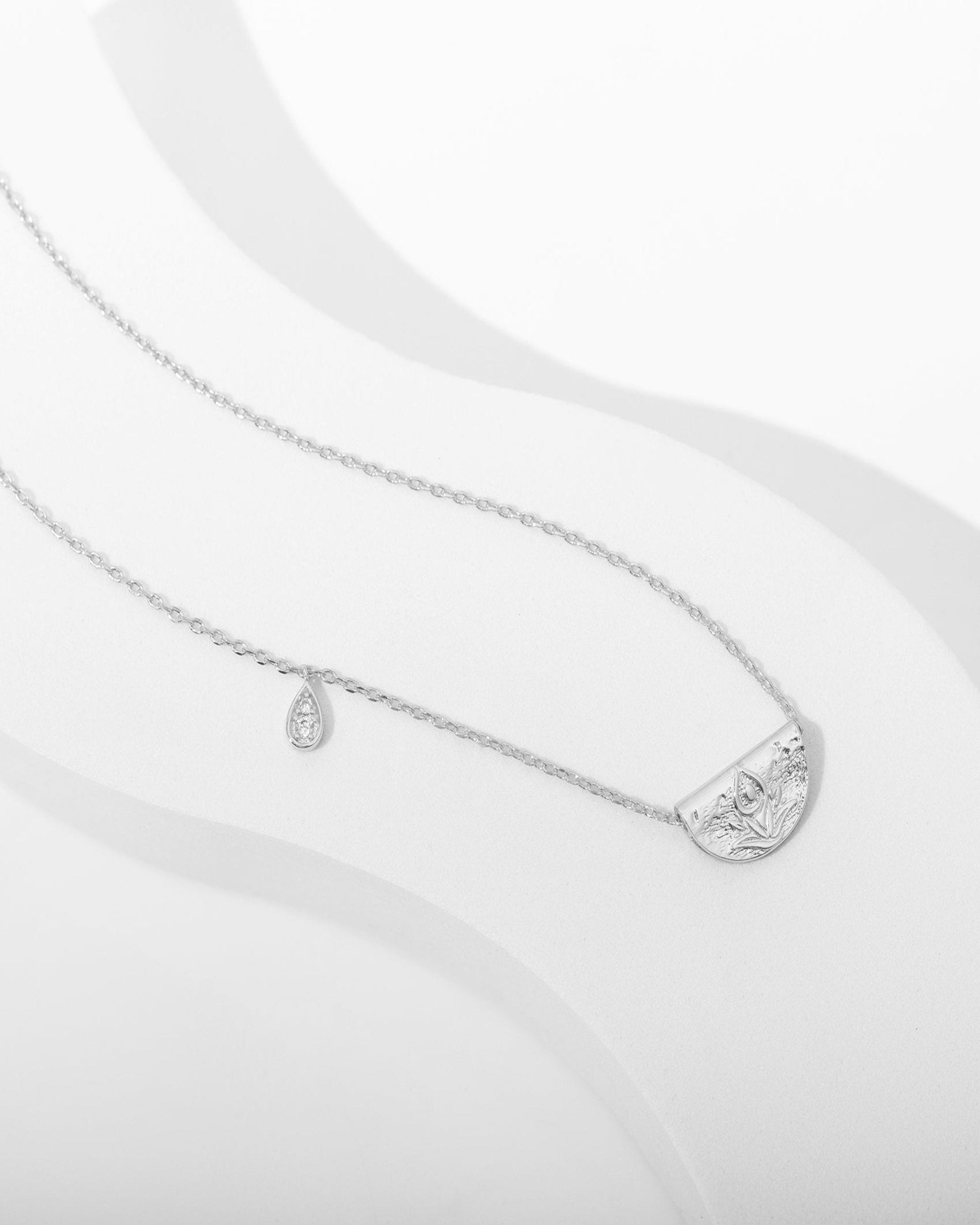 Lotus Engraved Pendant Necklace