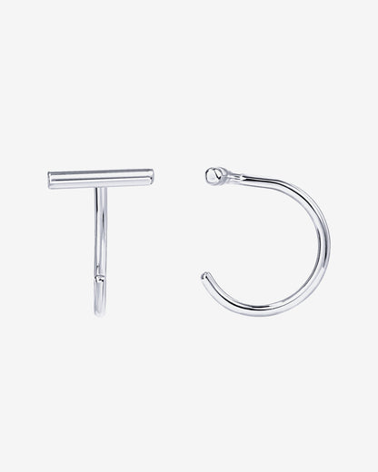 Bar Half Hoop Huggie