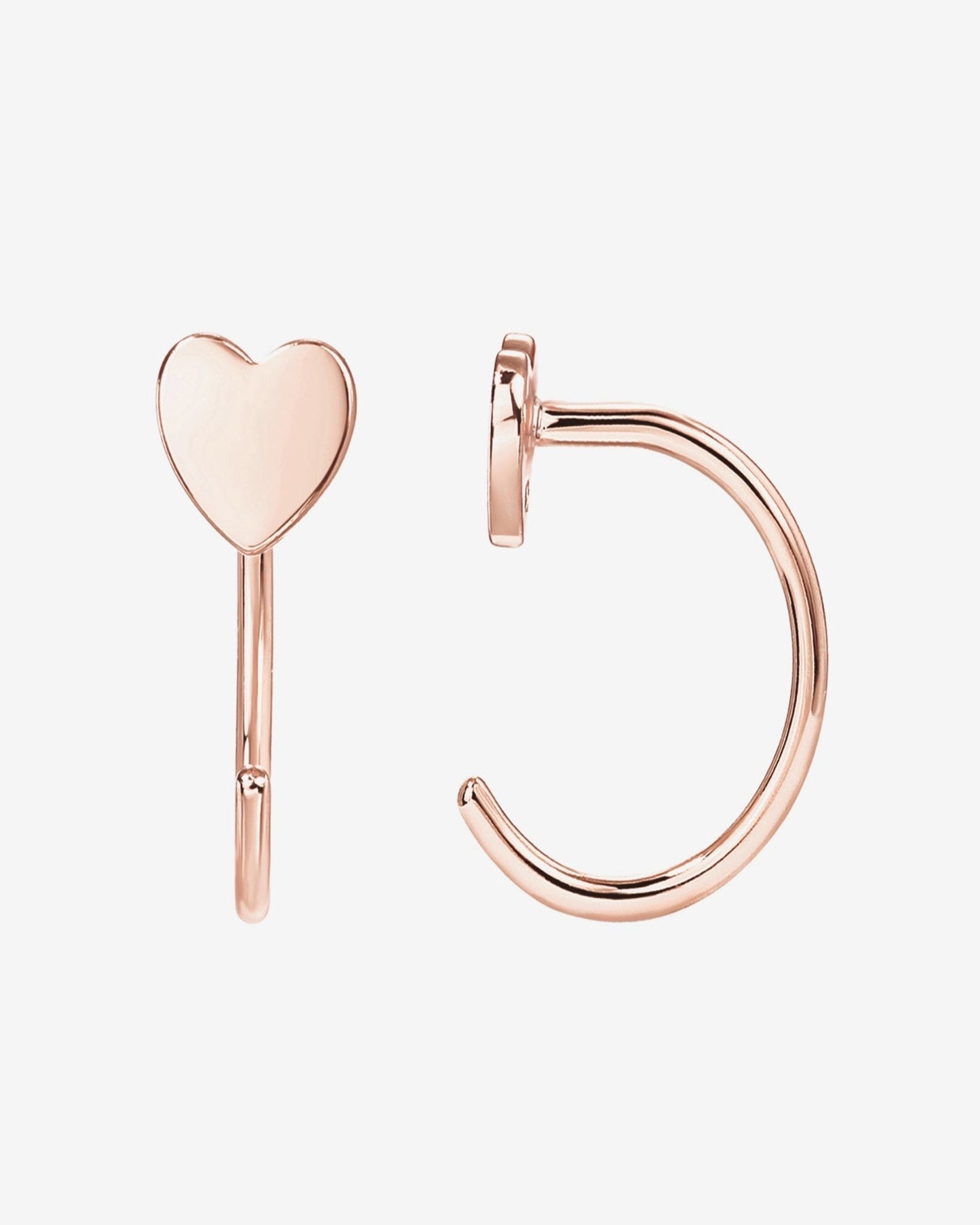 Heart Half Hoop Huggie