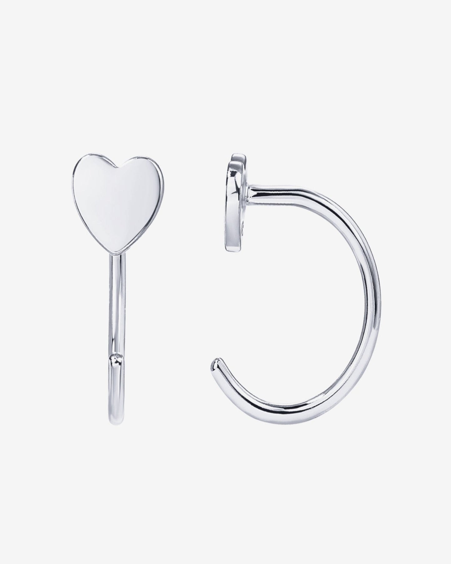 Heart Half Hoop Huggie