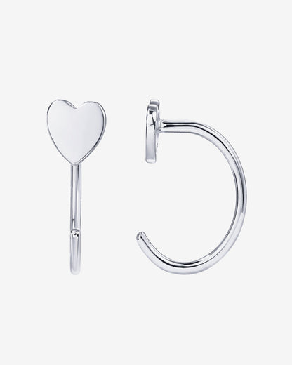 Heart Half Hoop Huggie