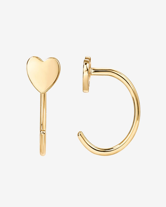 Heart Half Hoop Huggie