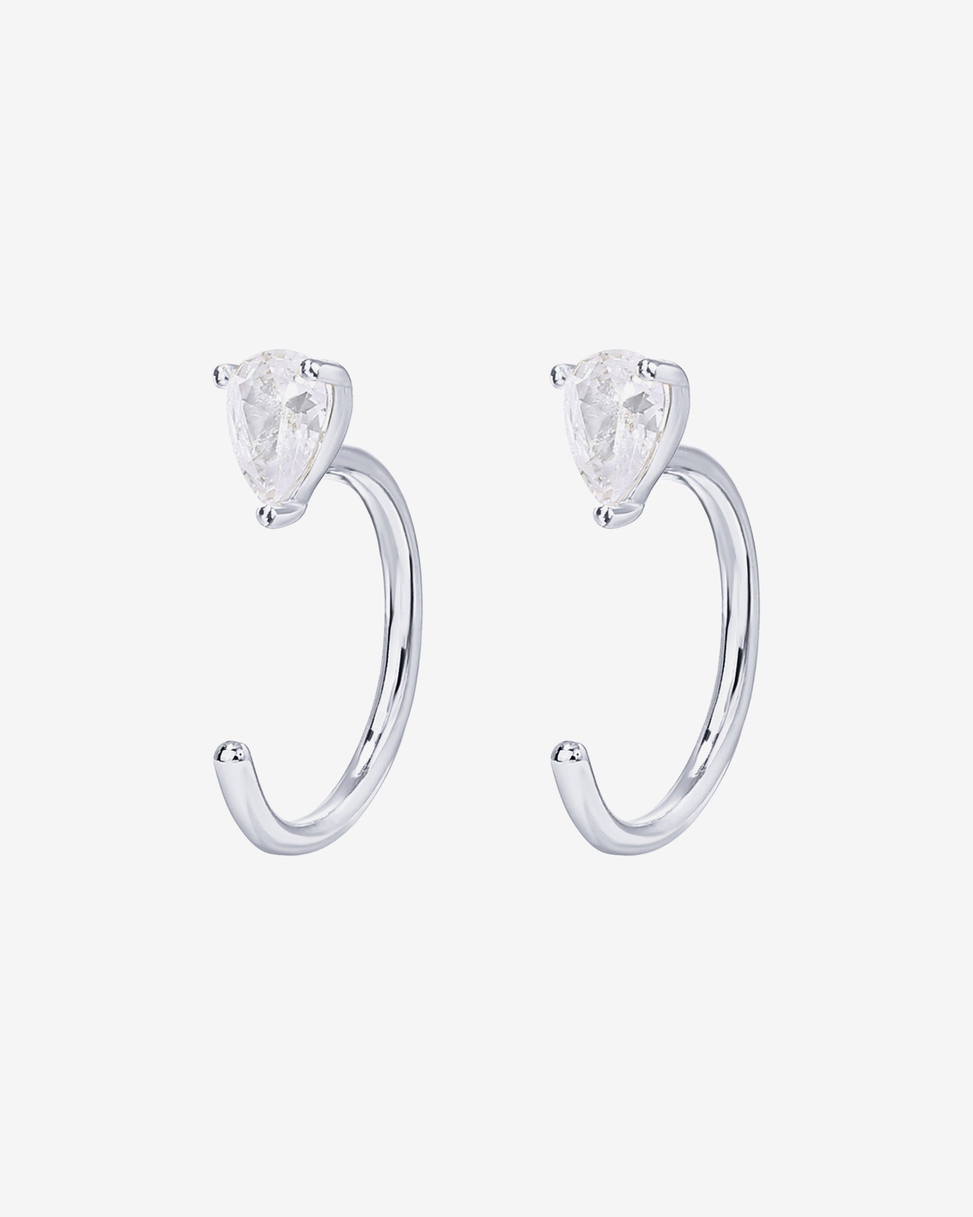 Tear Drop Half Hoop Huggies