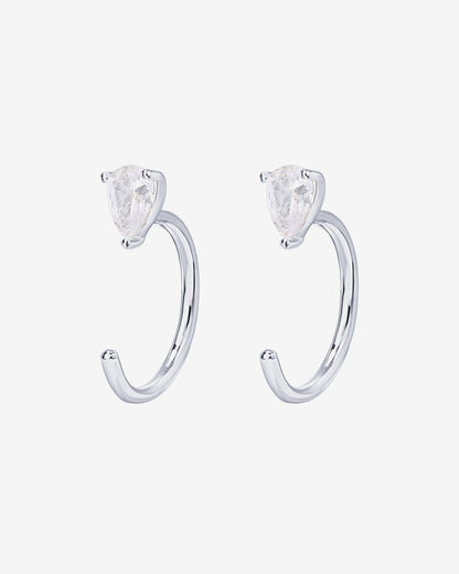 Tear Drop Half Hoop Huggies